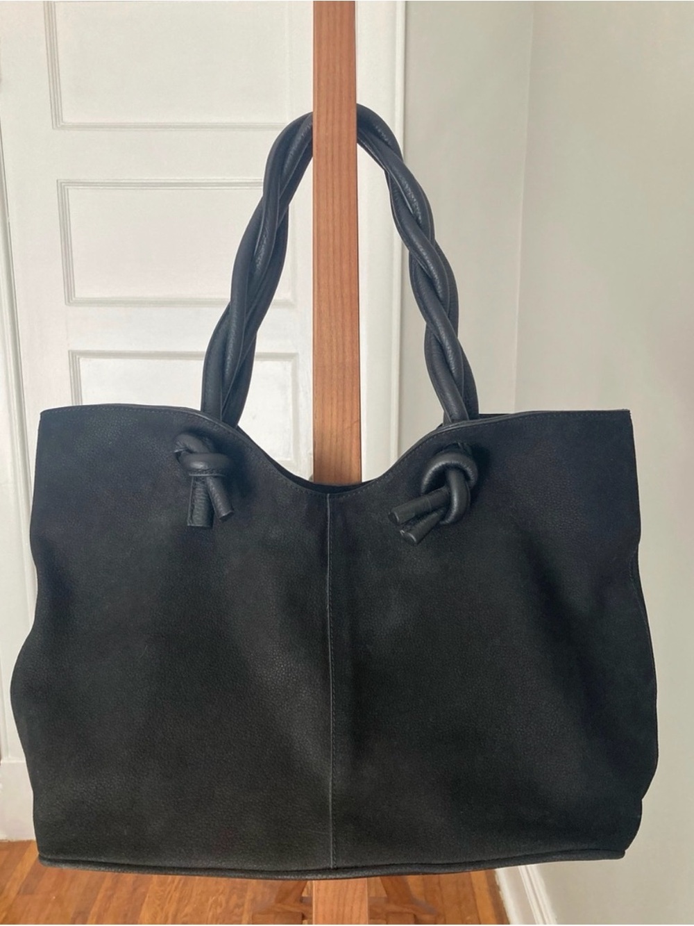 Neely + Chloe Twist in Nubuck Black Leather